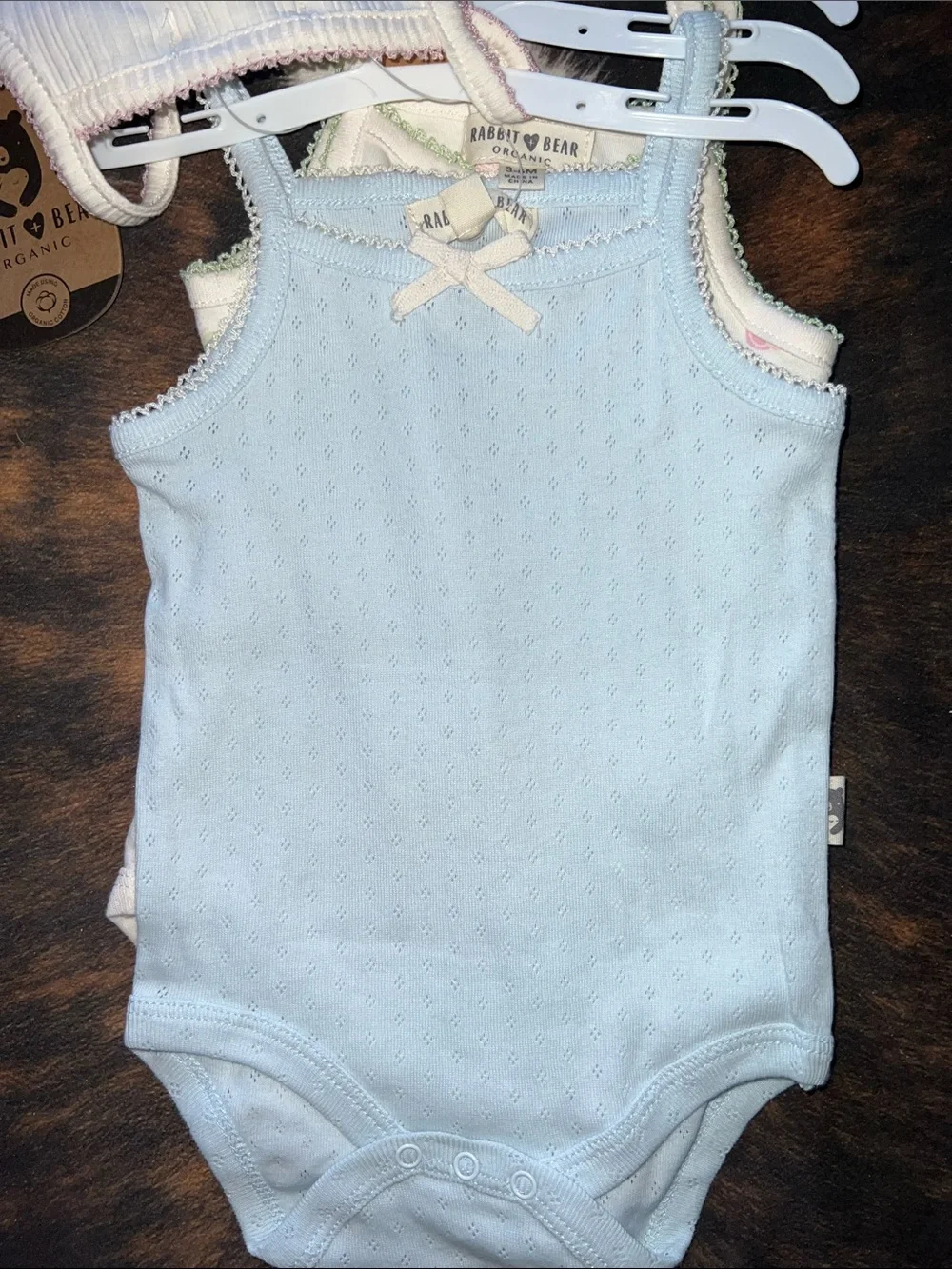Rabbit & Bear Organic Cream Ribbed Tank Bodysuit Set - Cream